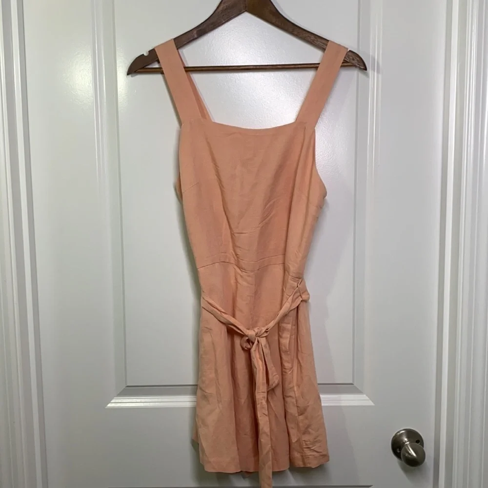H&M - Peach Linen Short Romper Size Small